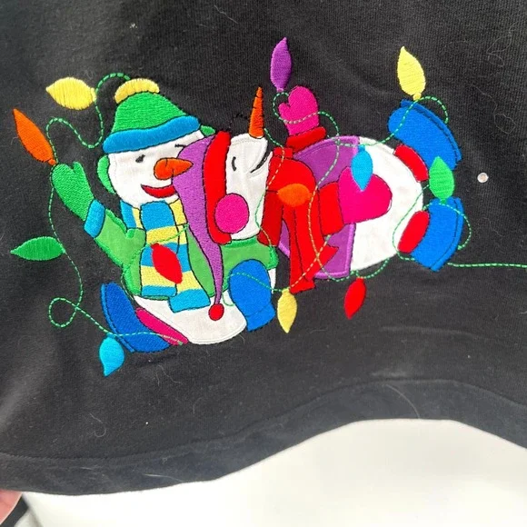 Vintage Quacker Factory Christmas Dress Black Embroidered 2X Cotton Maxi NWT - Picture 9 of 10